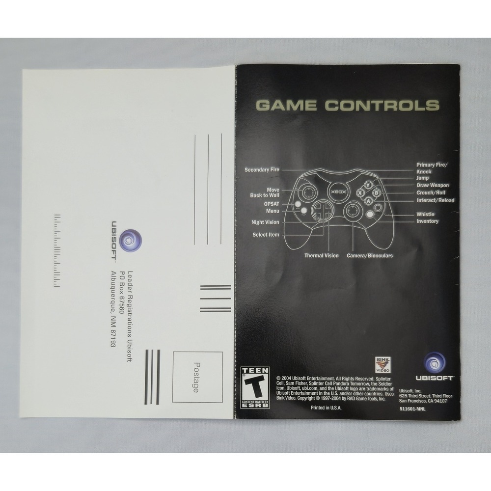 Tom Clancy's Splinter Cell Pandora Tomorrow Xbox 2004 - CIB W/ Reg Card Tested - Picture 6 of 12